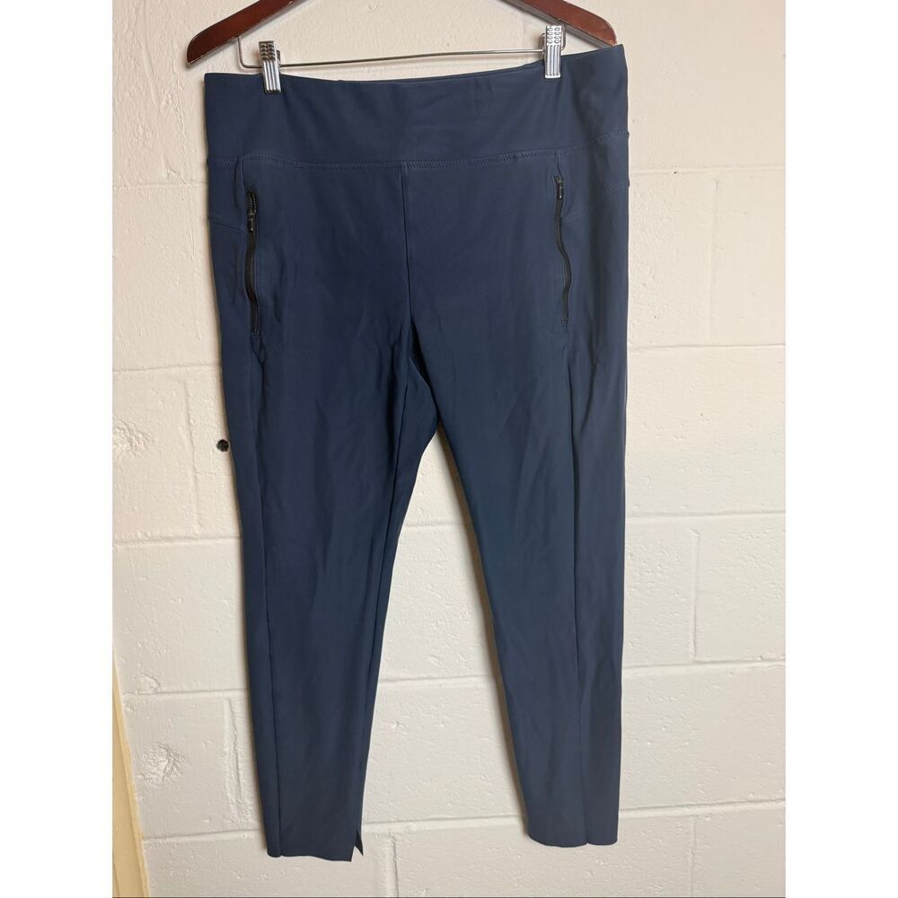 Athleta Stellar XL Navy High Rise Zip Pocket Commuter Travel Pants